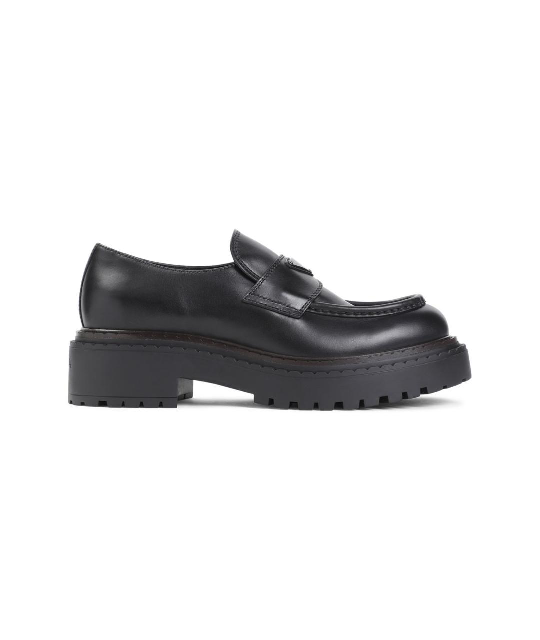 PRADA Черные кожаные лоферы, фото 1