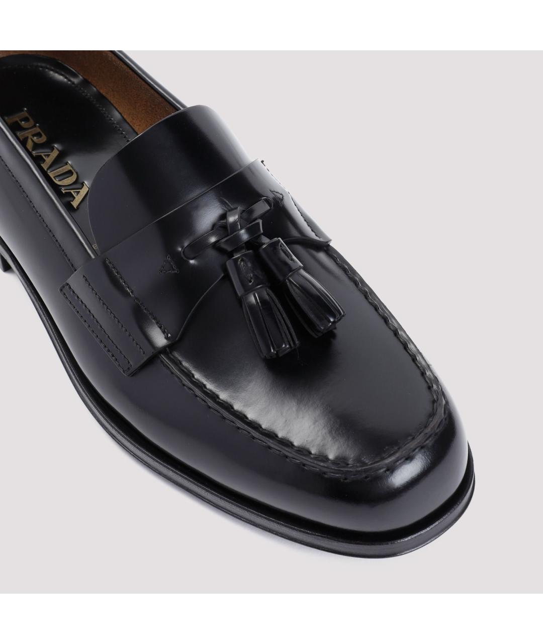PRADA Черные кожаные лоферы, фото 5