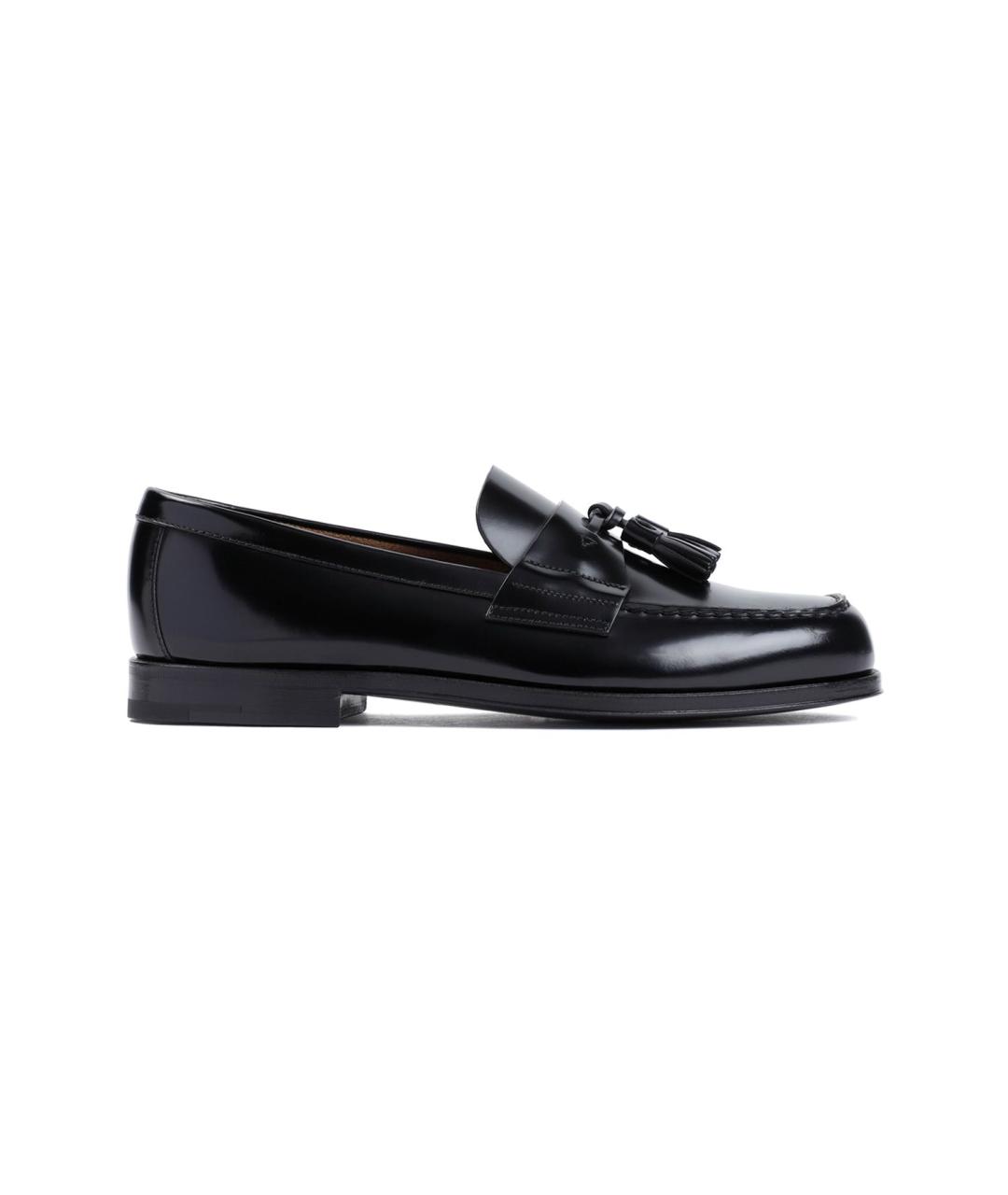 PRADA Черные кожаные лоферы, фото 1