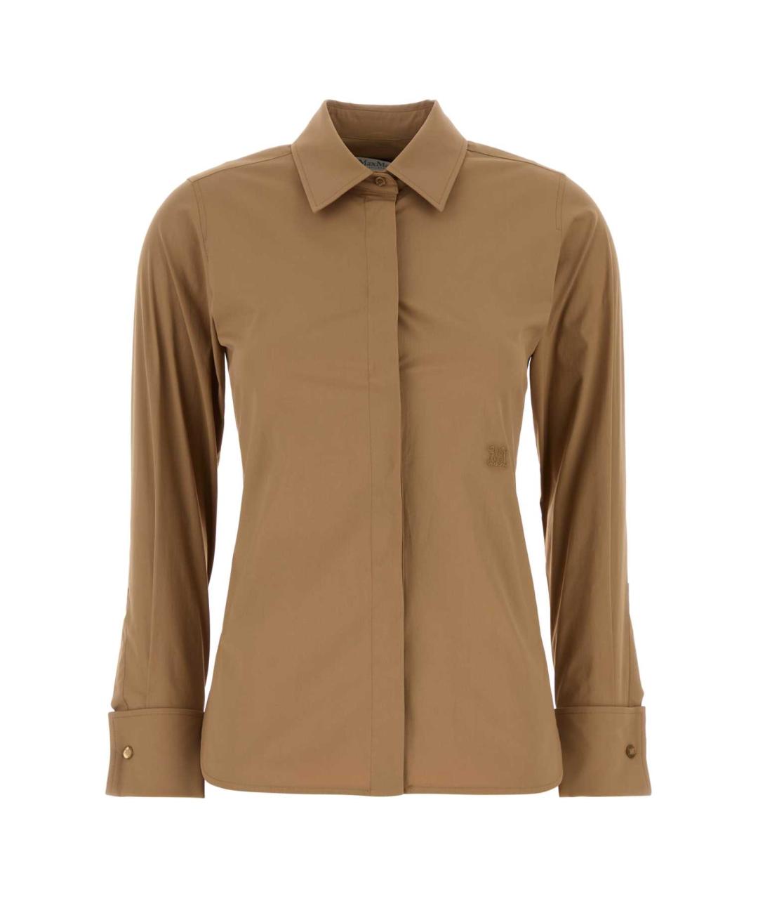MAX MARA Коричневая хлопковая рубашка, фото 1