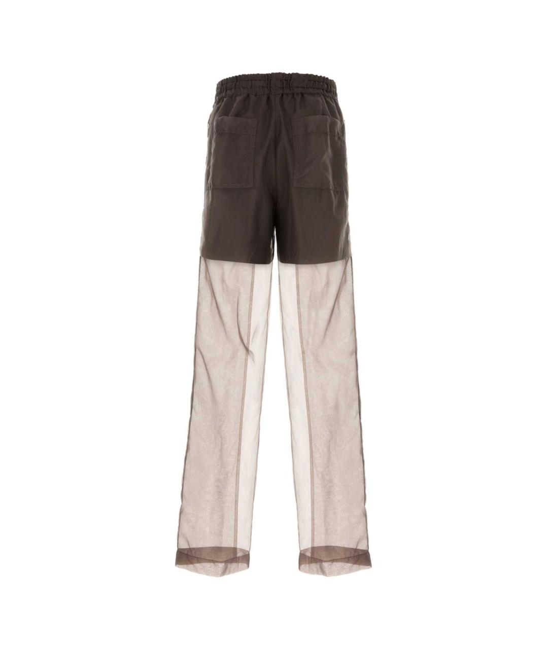 DRIES VAN NOTEN Коричневые полиэстеровые прямые брюки, фото 2
