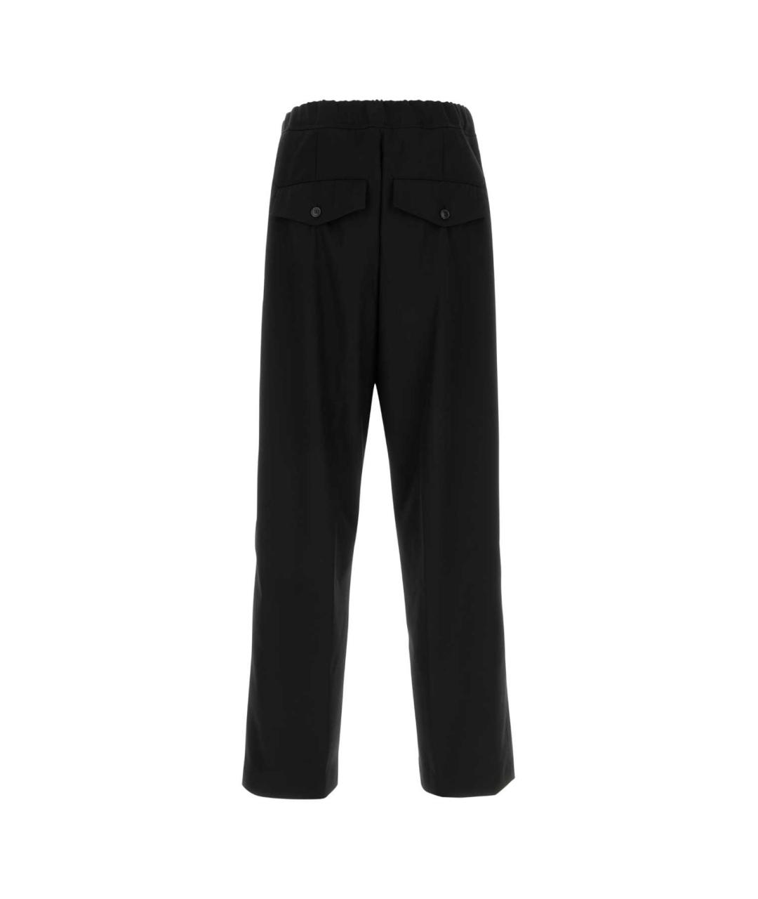DRIES VAN NOTEN Черные шерстяные прямые брюки, фото 2
