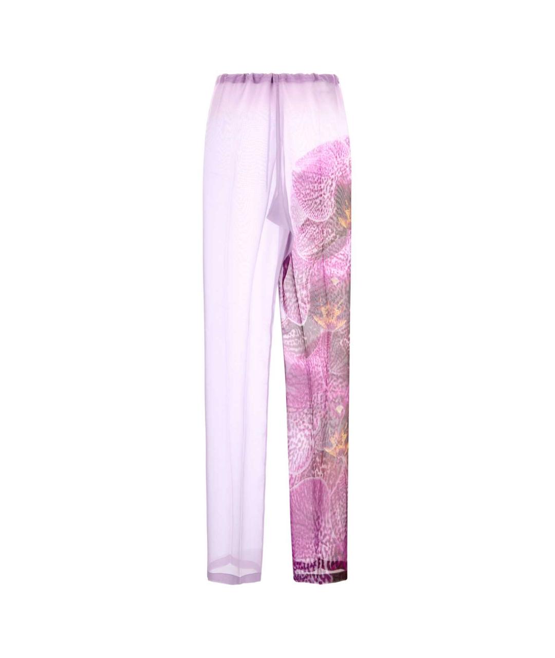 DRIES VAN NOTEN Фиолетовые полиэстеровые прямые брюки, фото 2