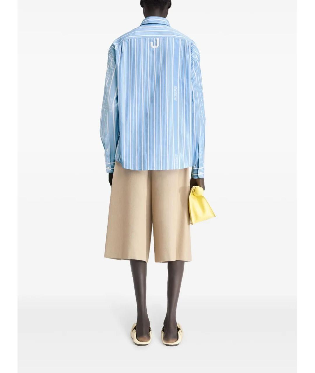 JACQUEMUS Голубая хлопковая кэжуал рубашка, фото 4