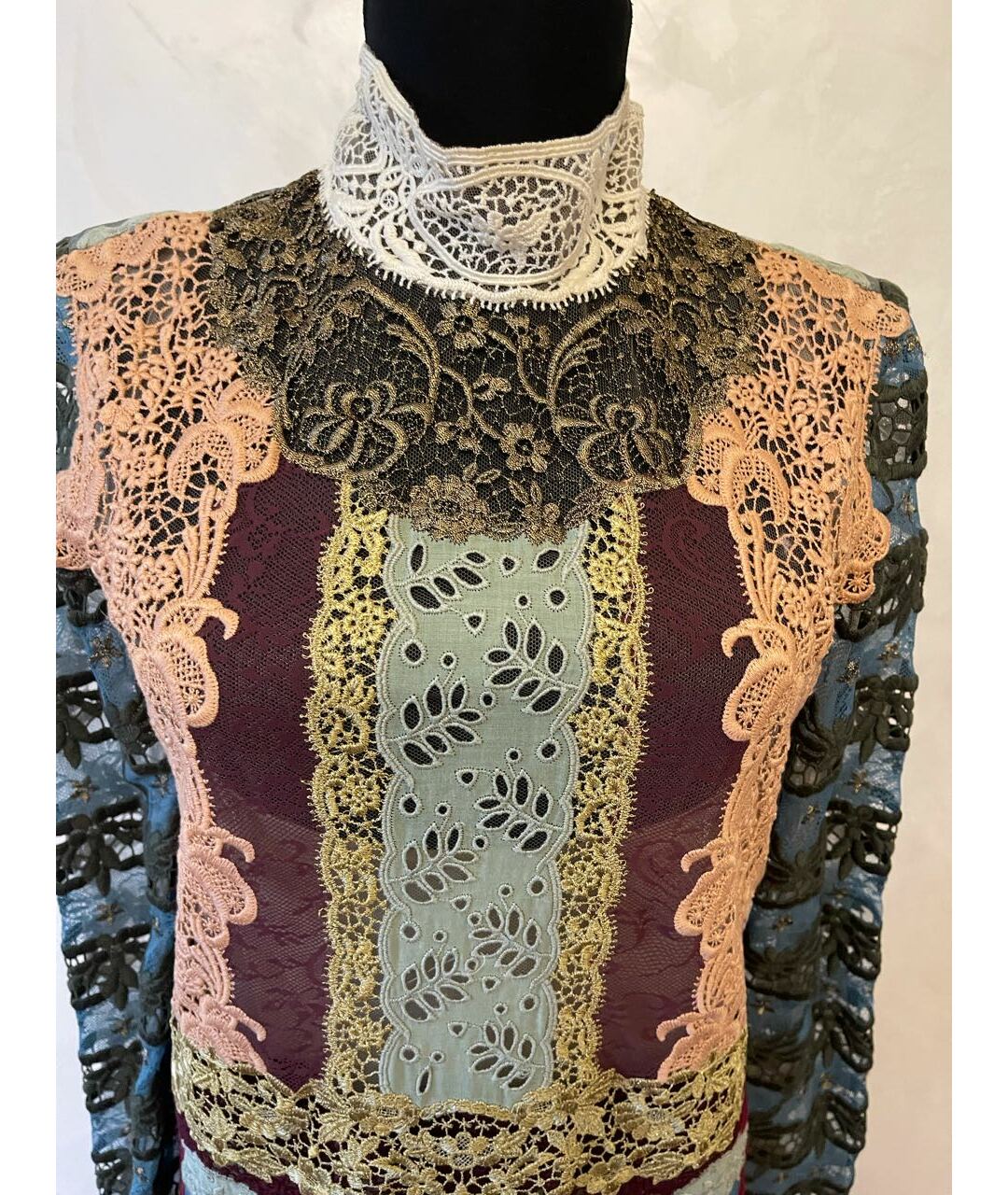 VALENTINO Мульти кружевное вечернее платье, фото 4