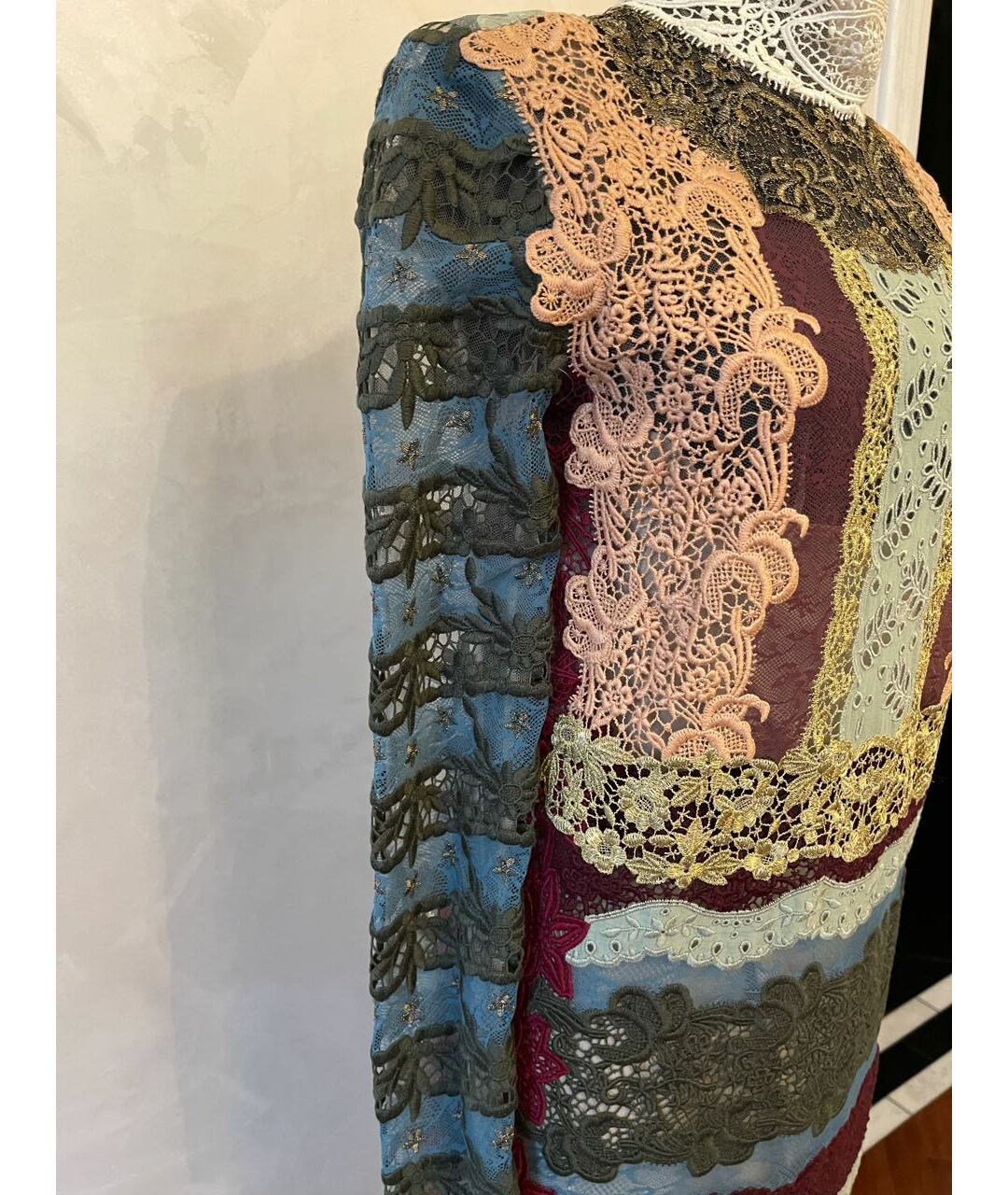 VALENTINO Мульти кружевное вечернее платье, фото 8