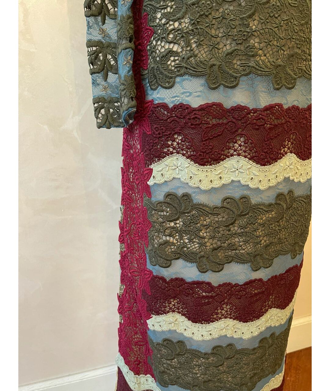 VALENTINO Мульти кружевное вечернее платье, фото 6