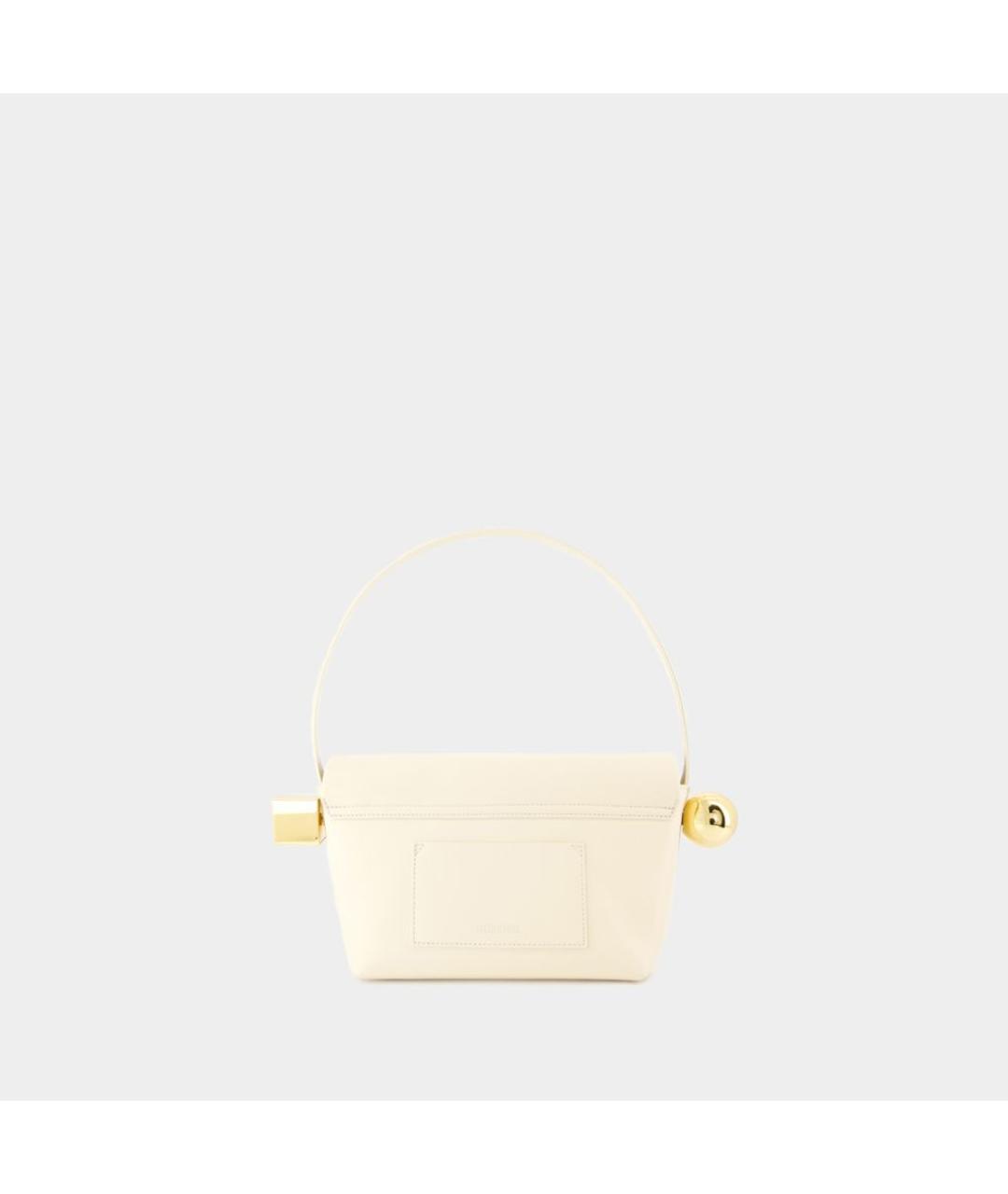 JACQUEMUS Бежевая кожаная сумка через плечо, фото 3