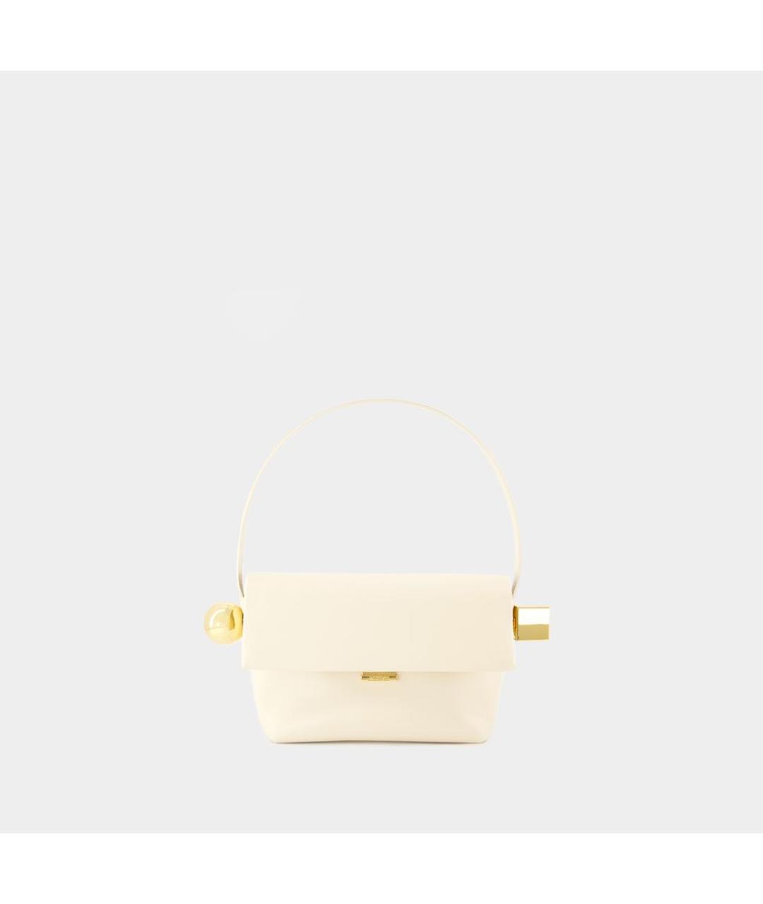 JACQUEMUS Бежевая кожаная сумка через плечо, фото 5