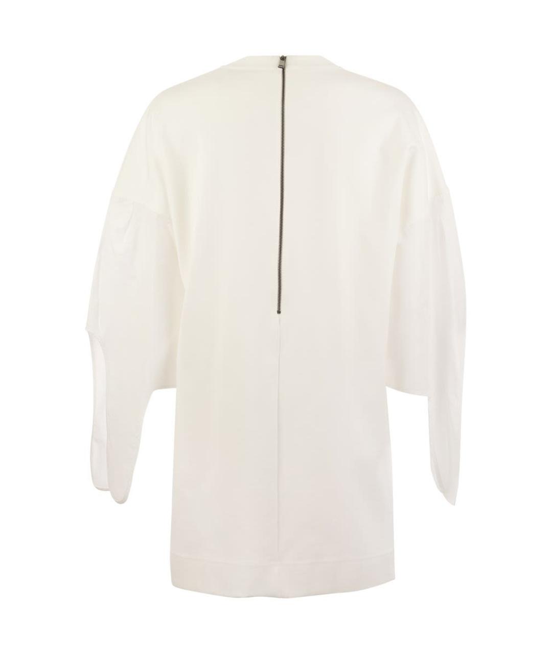 MAX MARA Белое хлопковое повседневное платье, фото 2
