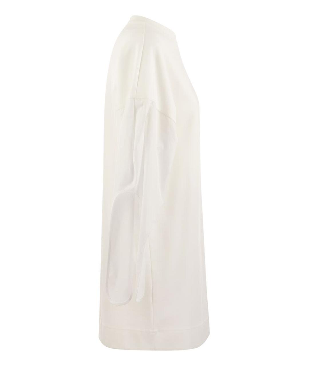 MAX MARA Белое хлопковое повседневное платье, фото 3