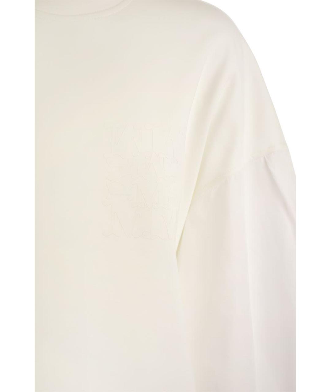 MAX MARA Белое хлопковое повседневное платье, фото 4