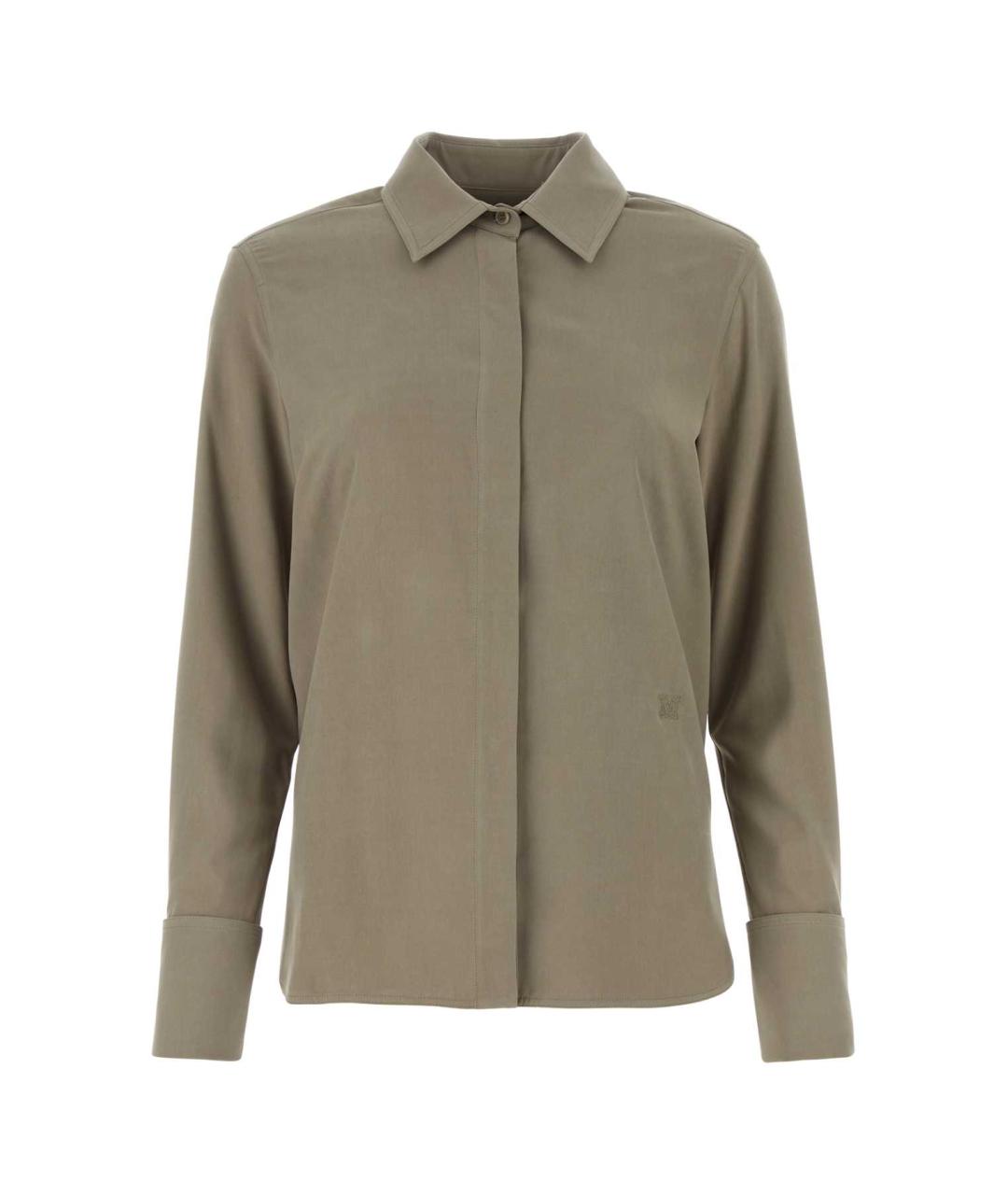 MAX MARA Коричневая шелковая рубашка, фото 1