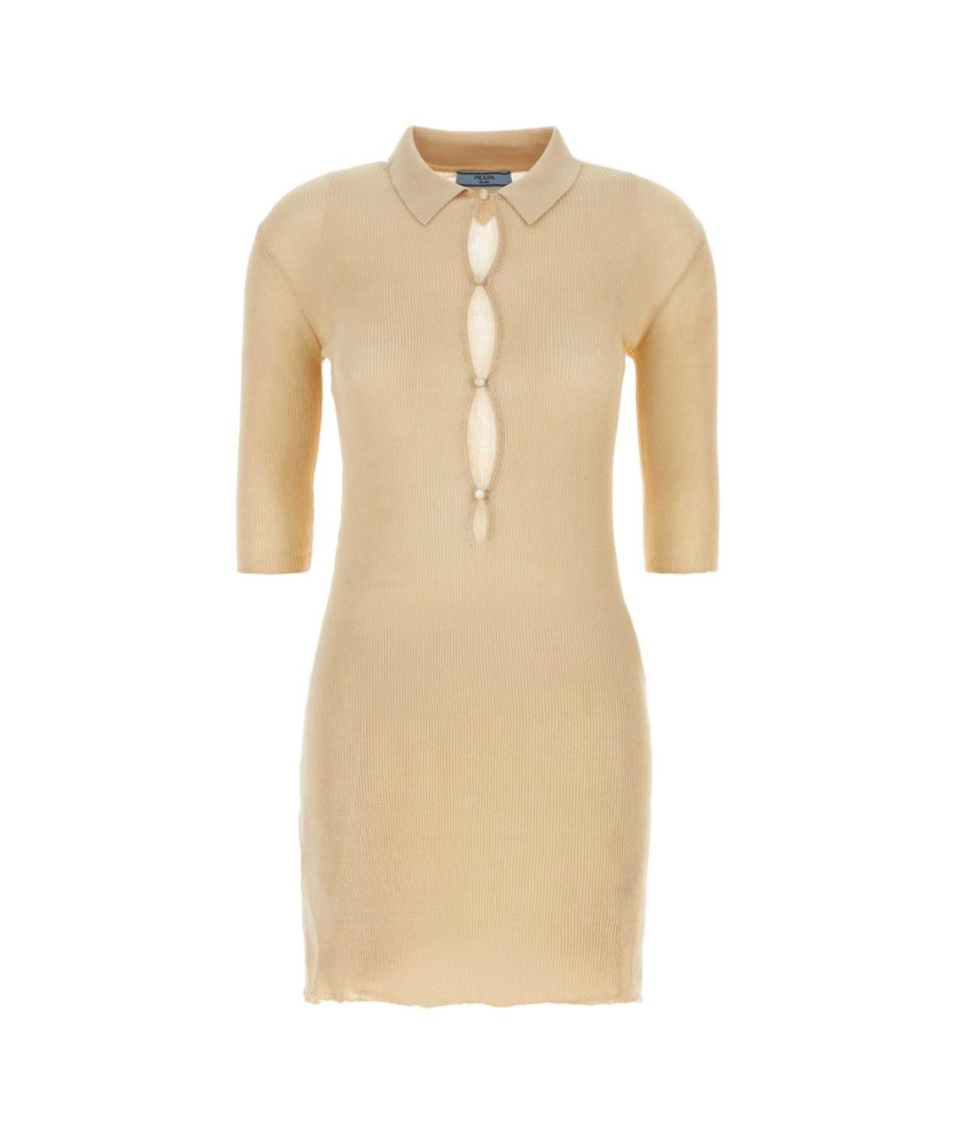 PRADA Бежевое хлопковое повседневное платье, фото 1