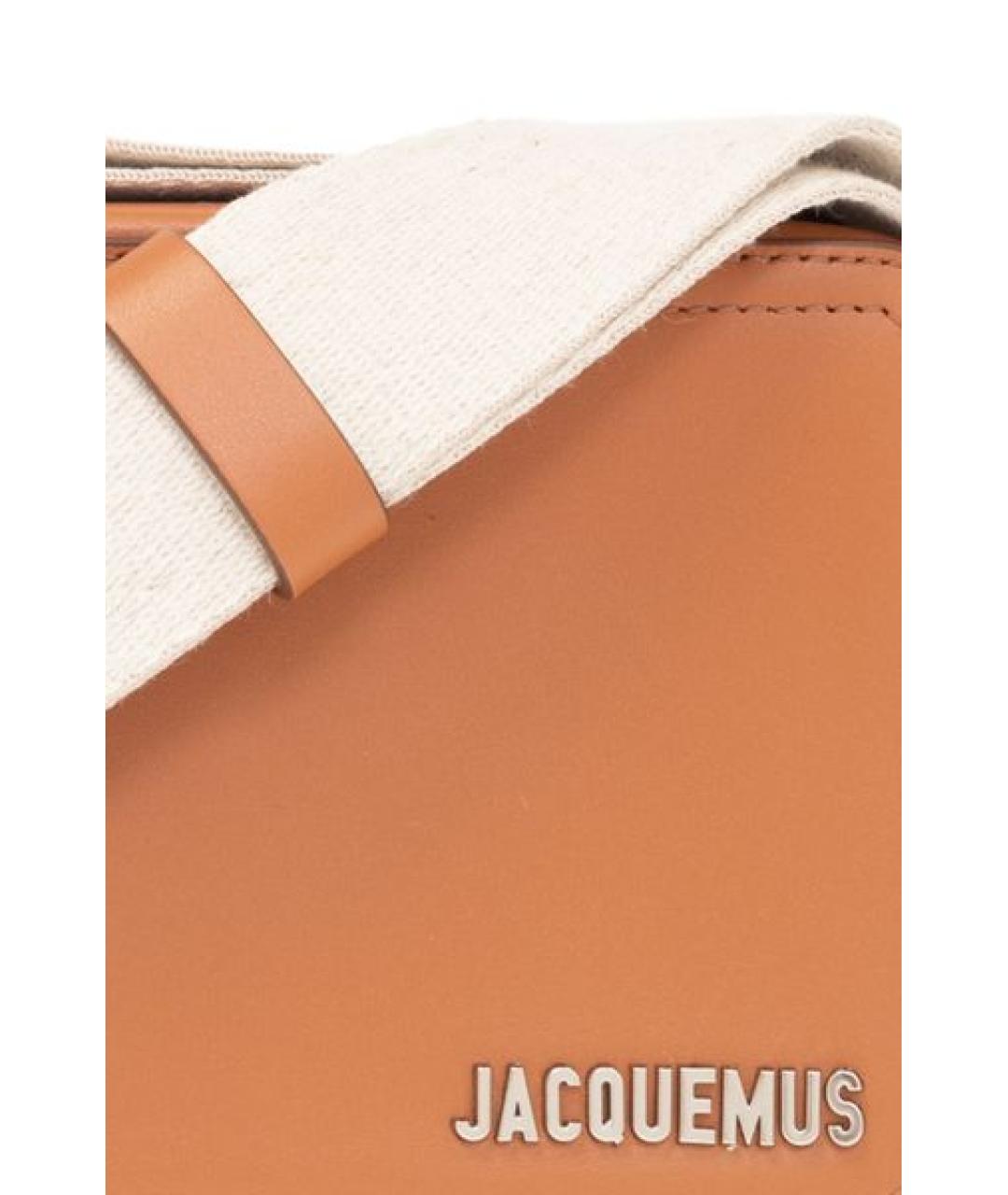 JACQUEMUS Коричневая кожаная сумка на плечо, фото 5
