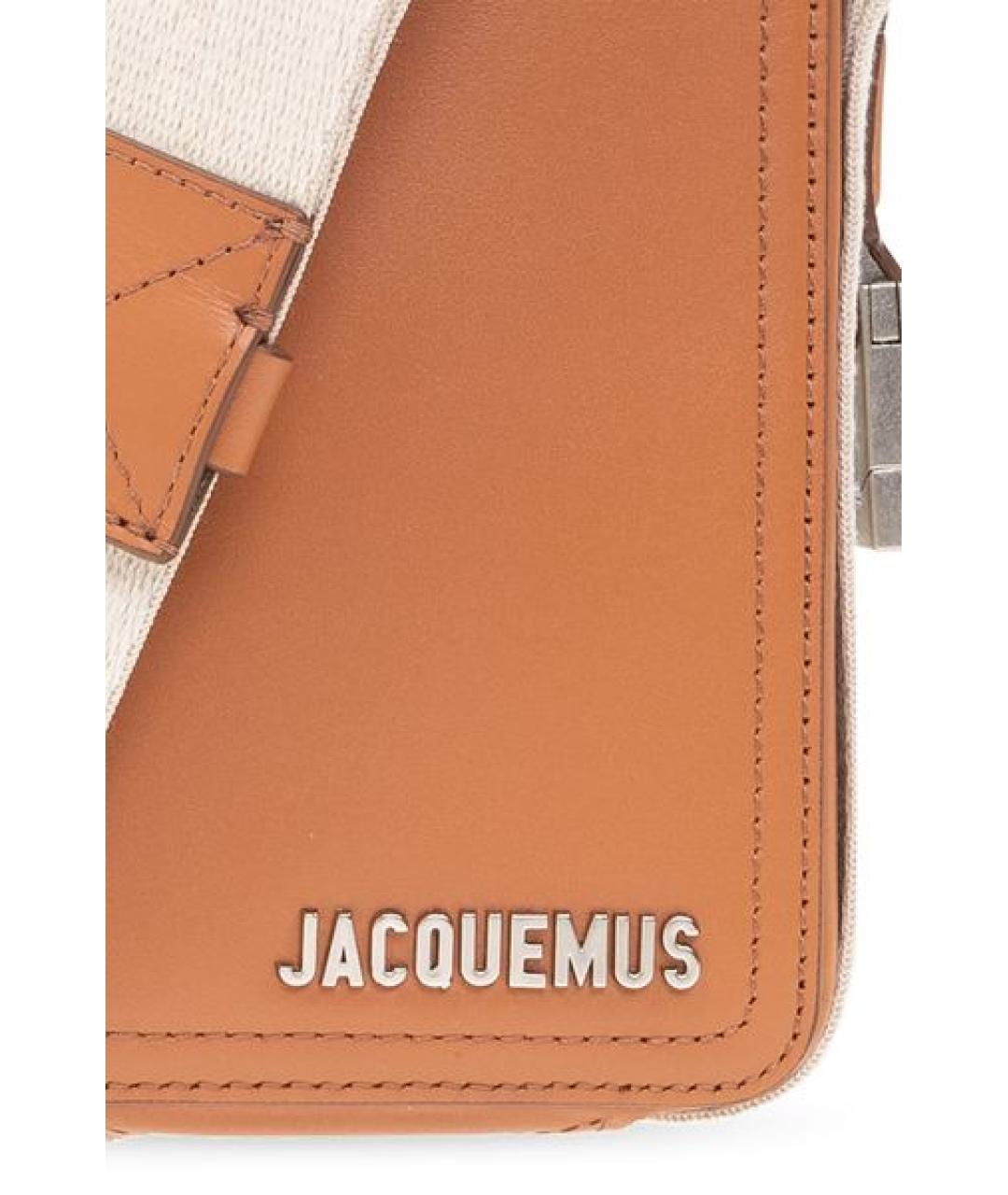 JACQUEMUS Коричневая кожаная сумка на плечо, фото 4
