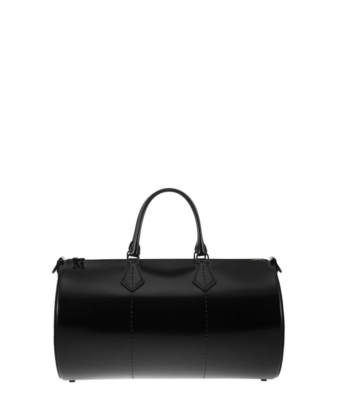 MAX MARA Черная кожаная сумка с короткими ручками, фото 1