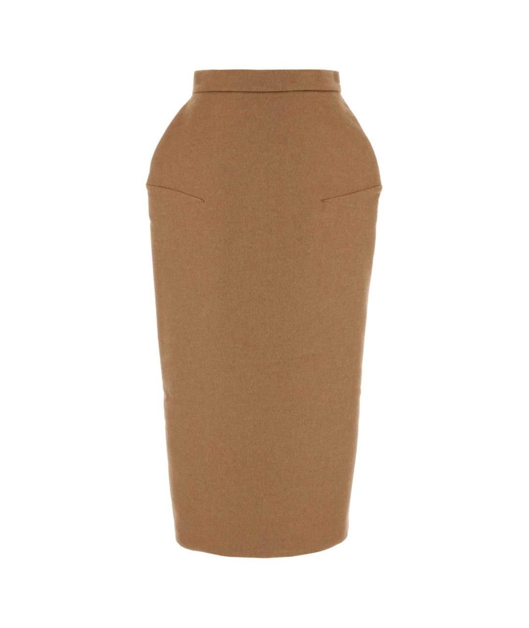 MAX MARA Бежевая полиэстеровая юбка миди, фото 1