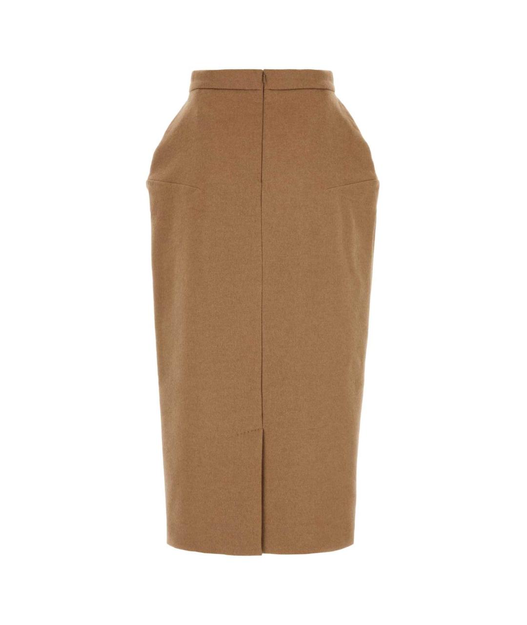 MAX MARA Бежевая полиэстеровая юбка миди, фото 2