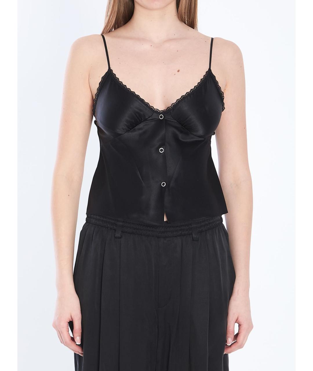 ALEXANDER WANG Черная шелковая майка, фото 2