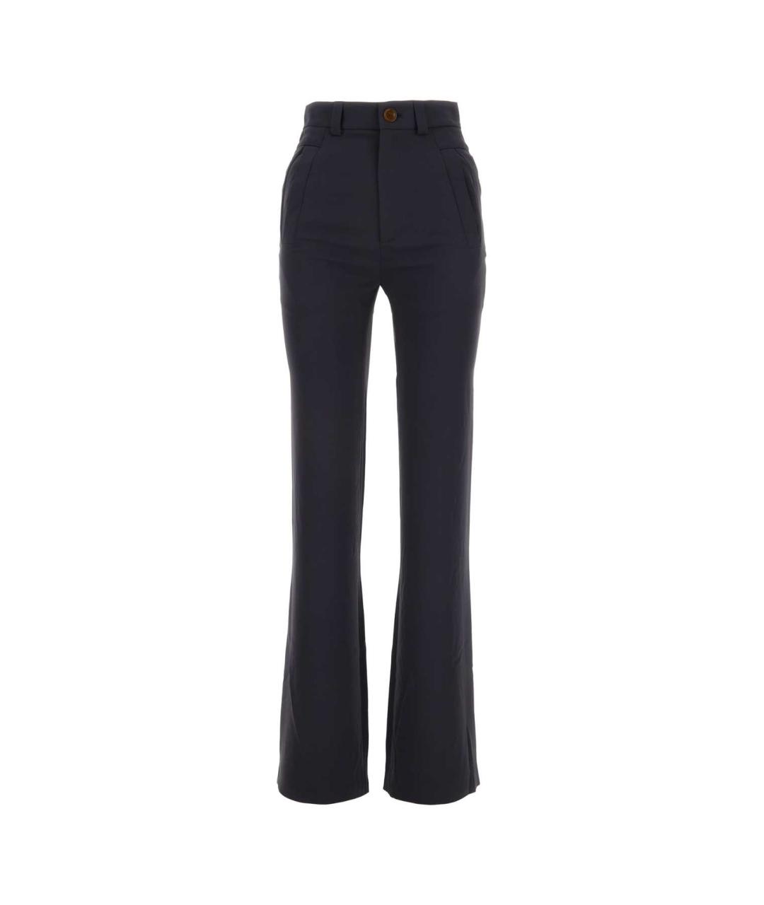 VIVIENNE WESTWOOD Антрацитовые полиэстеровые прямые брюки, фото 1