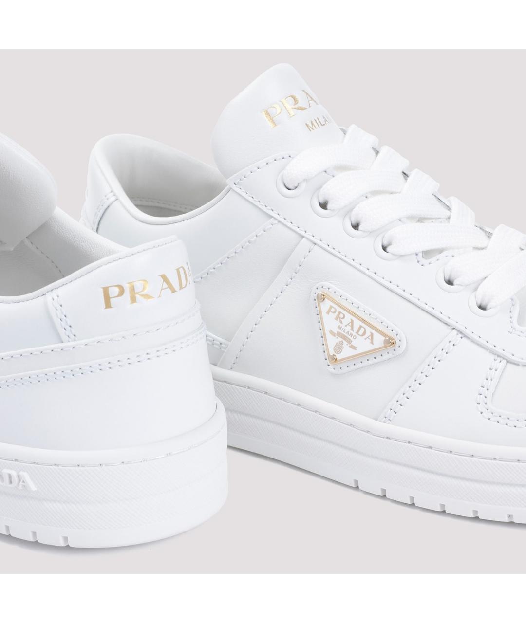 PRADA Белые кожаные кеды, фото 5