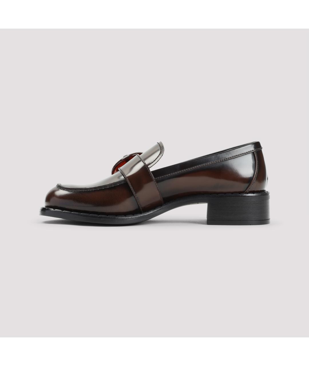 PRADA Коричневые кожаные лоферы, фото 3