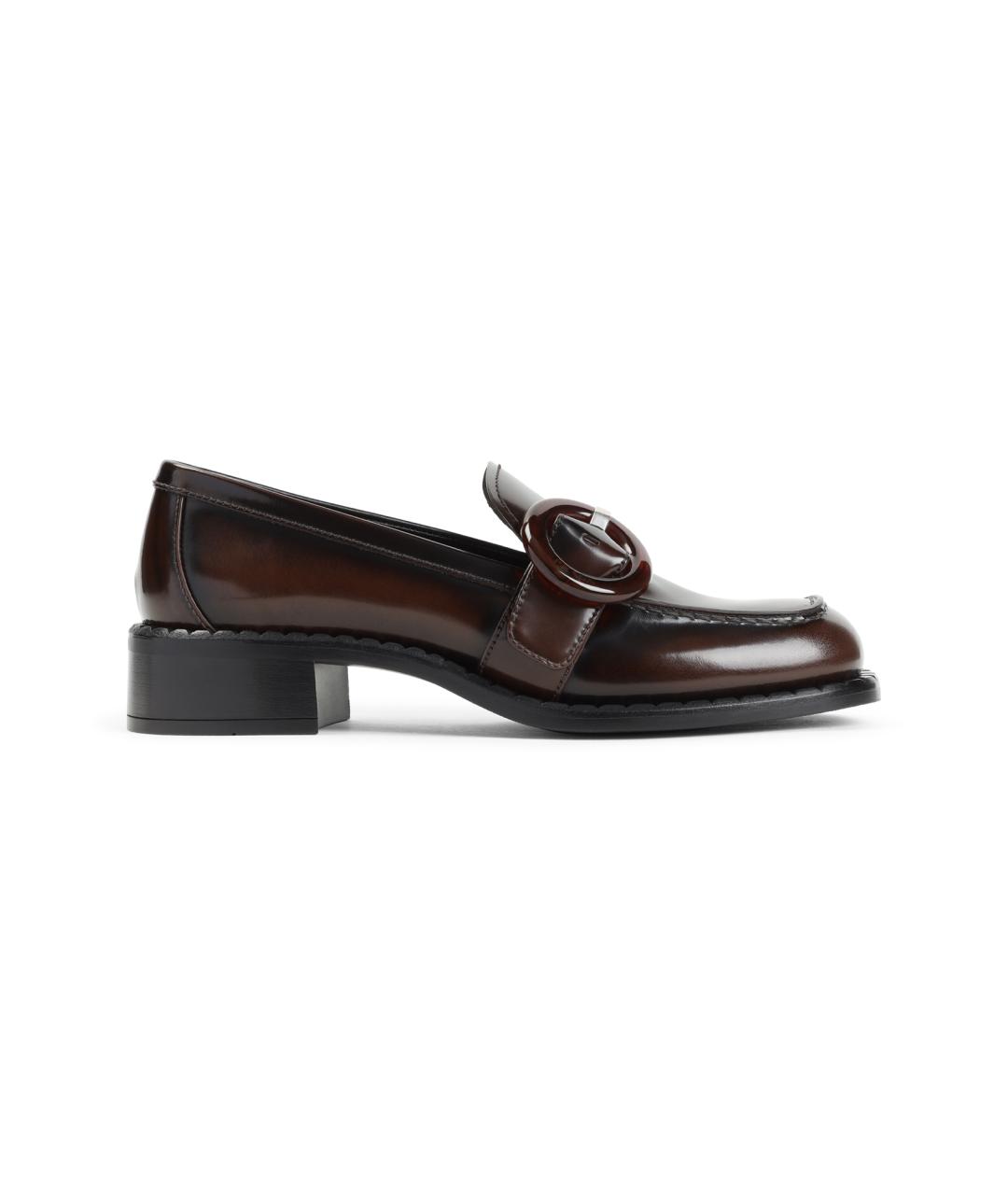 PRADA Коричневые кожаные лоферы, фото 1