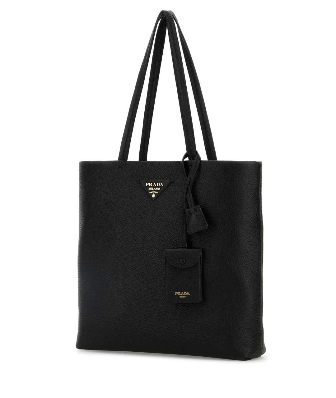 PRADA Черная кожаная сумка тоут, фото 2