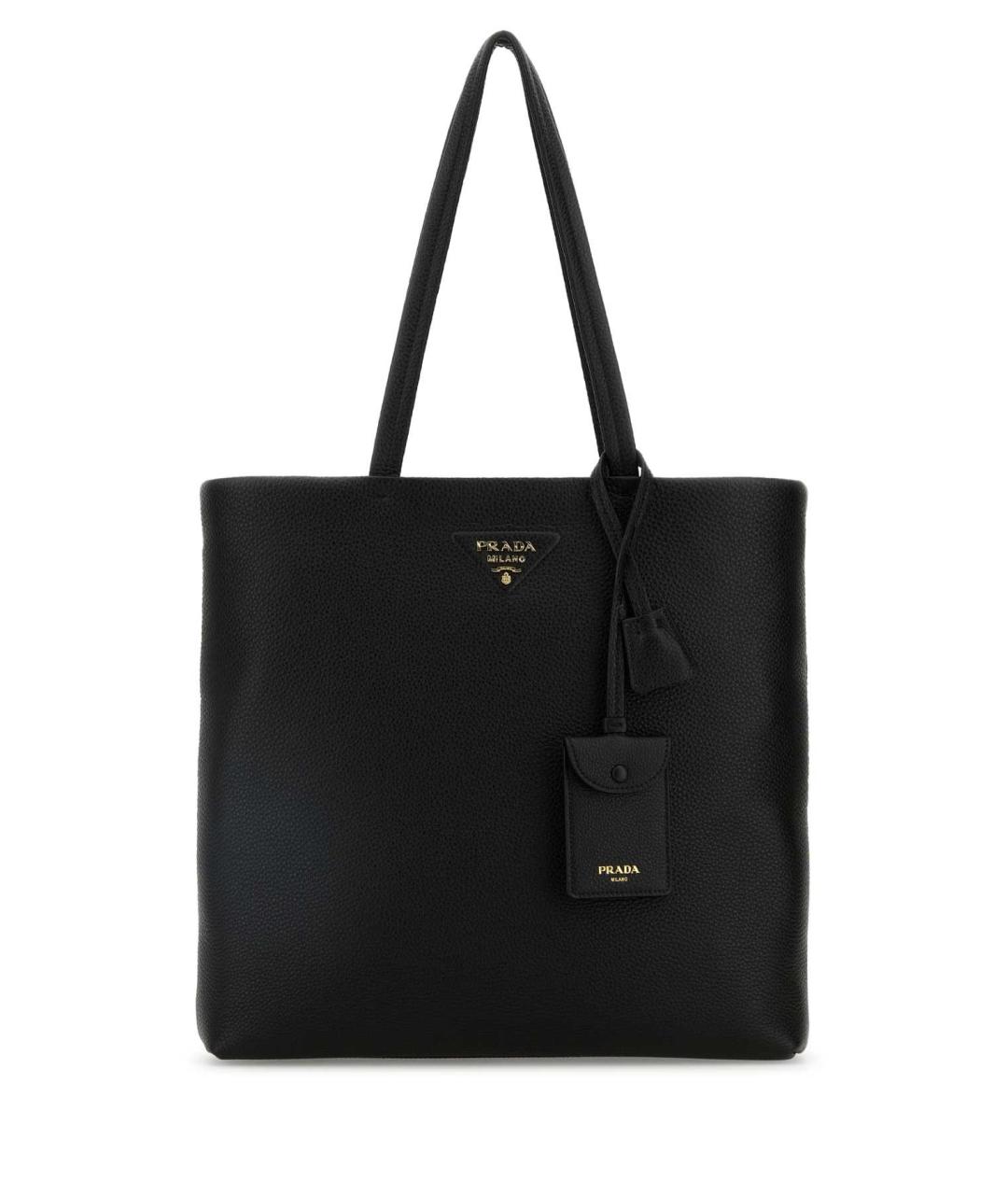 PRADA Черная кожаная сумка тоут, фото 1