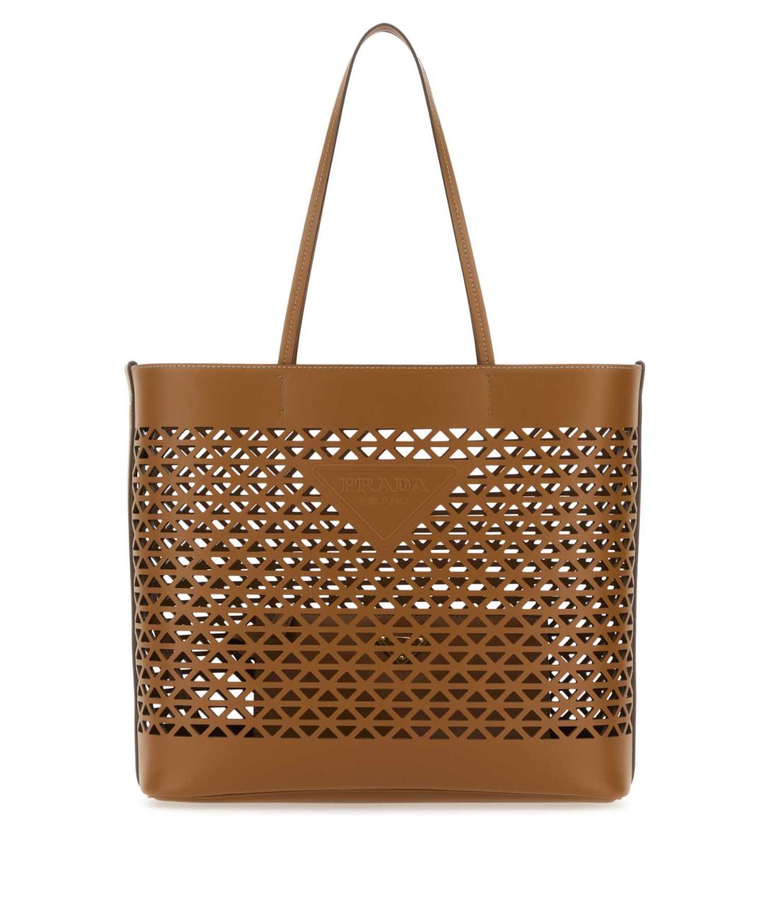 PRADA Коричневая кожаная сумка тоут, фото 1