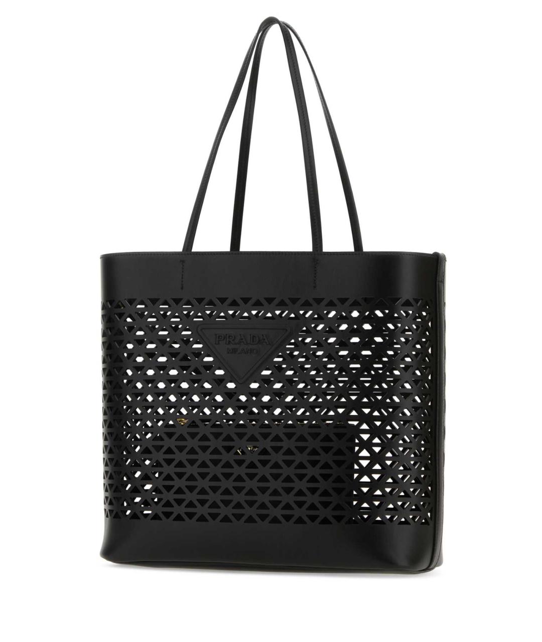 PRADA Черная кожаная сумка тоут, фото 2