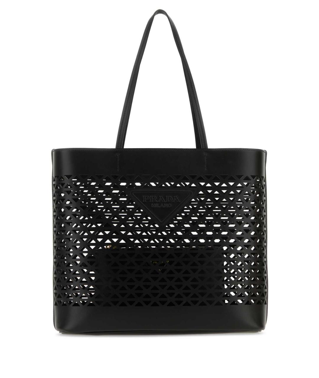 PRADA Черная кожаная сумка тоут, фото 1