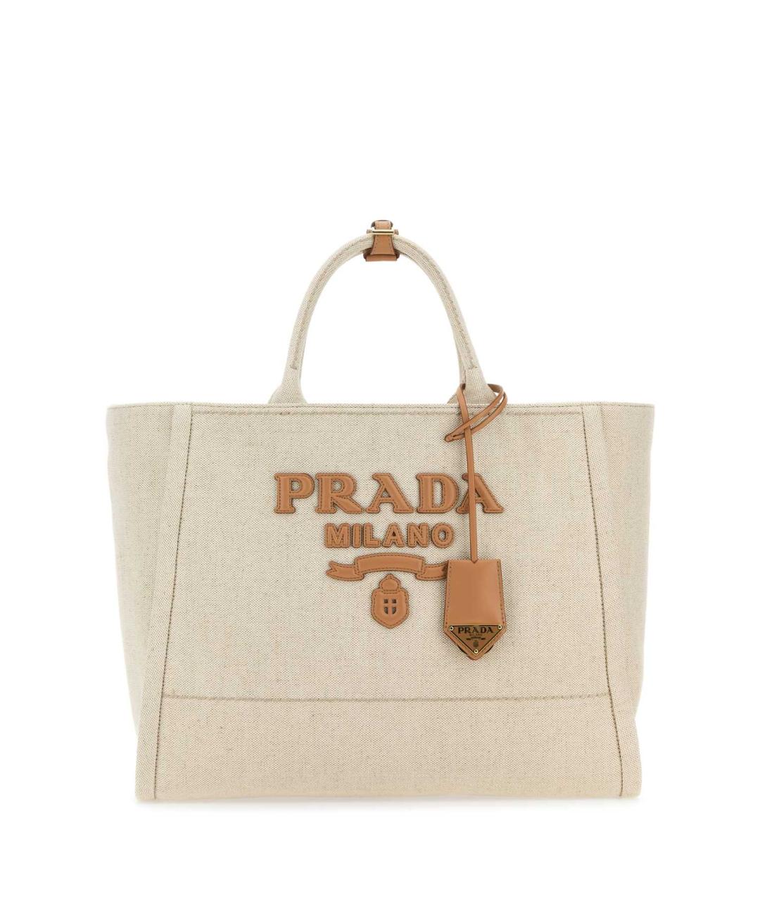 PRADA Бежевая тканевая сумка тоут, фото 1