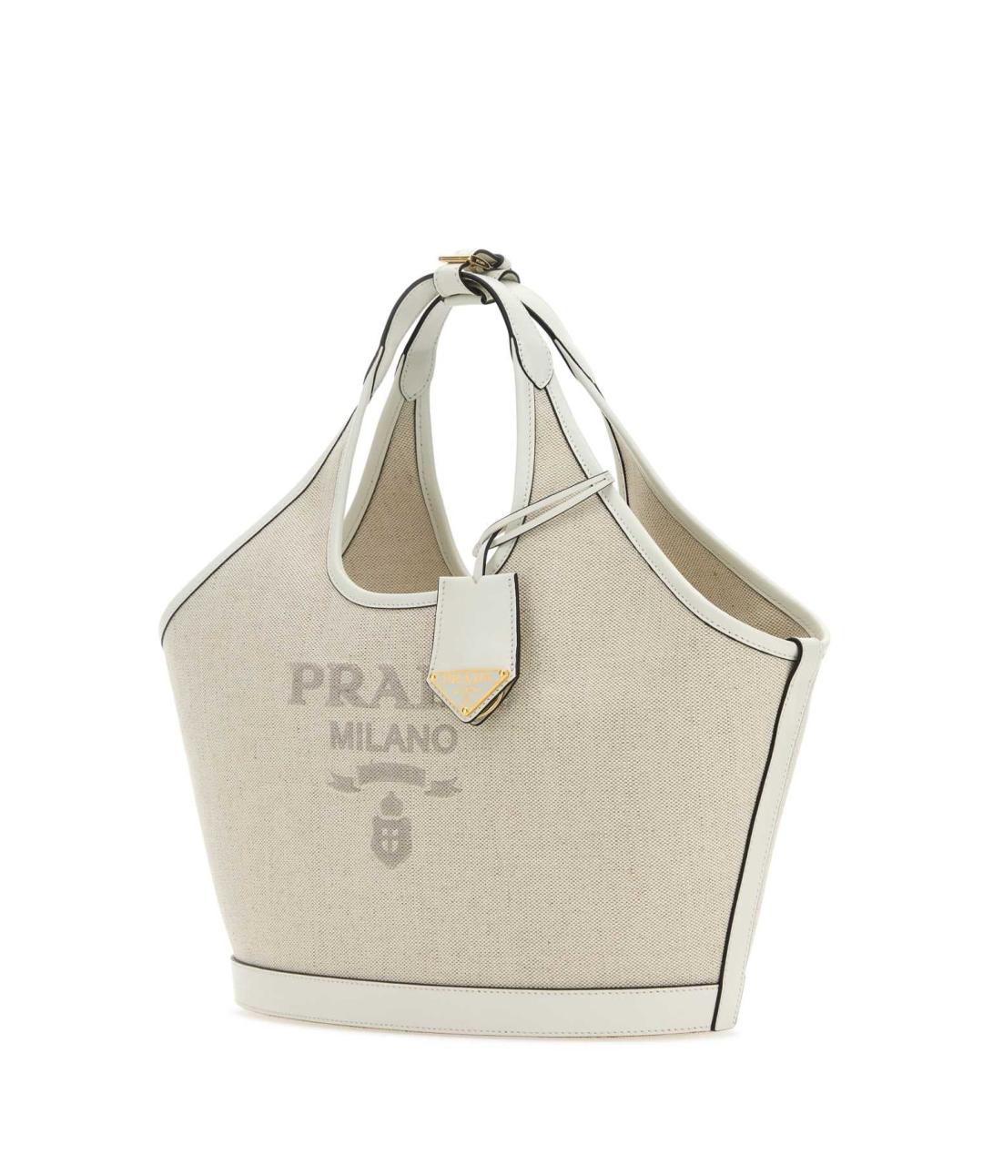 PRADA Бежевая тканевая сумка тоут, фото 2