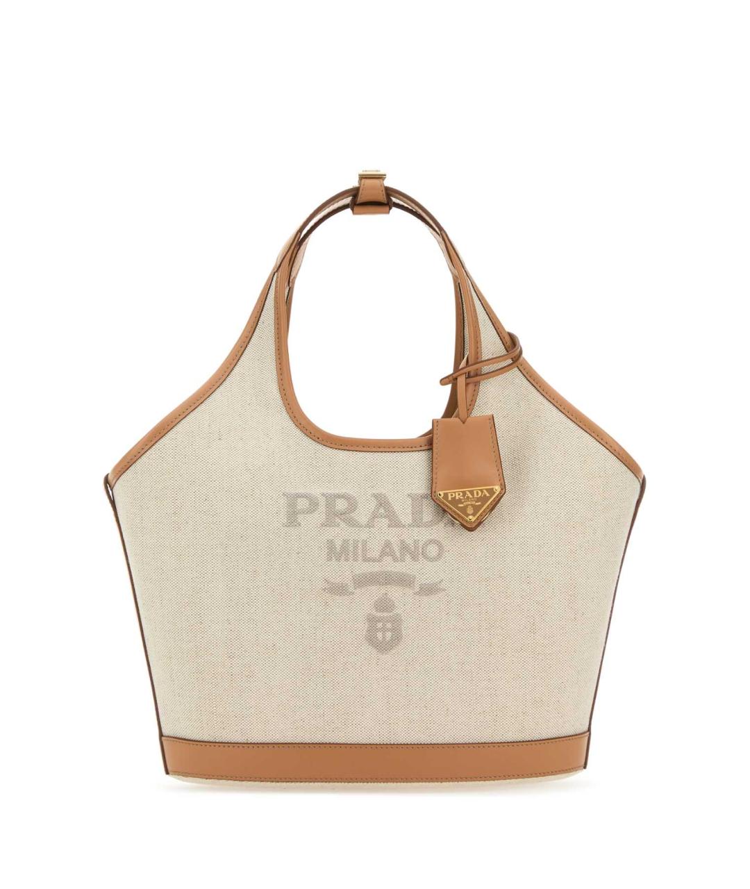 PRADA Бежевая тканевая сумка тоут, фото 1