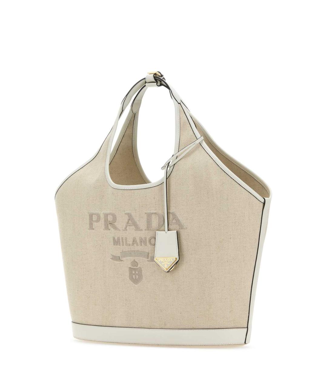 PRADA Бежевая тканевая сумка тоут, фото 2