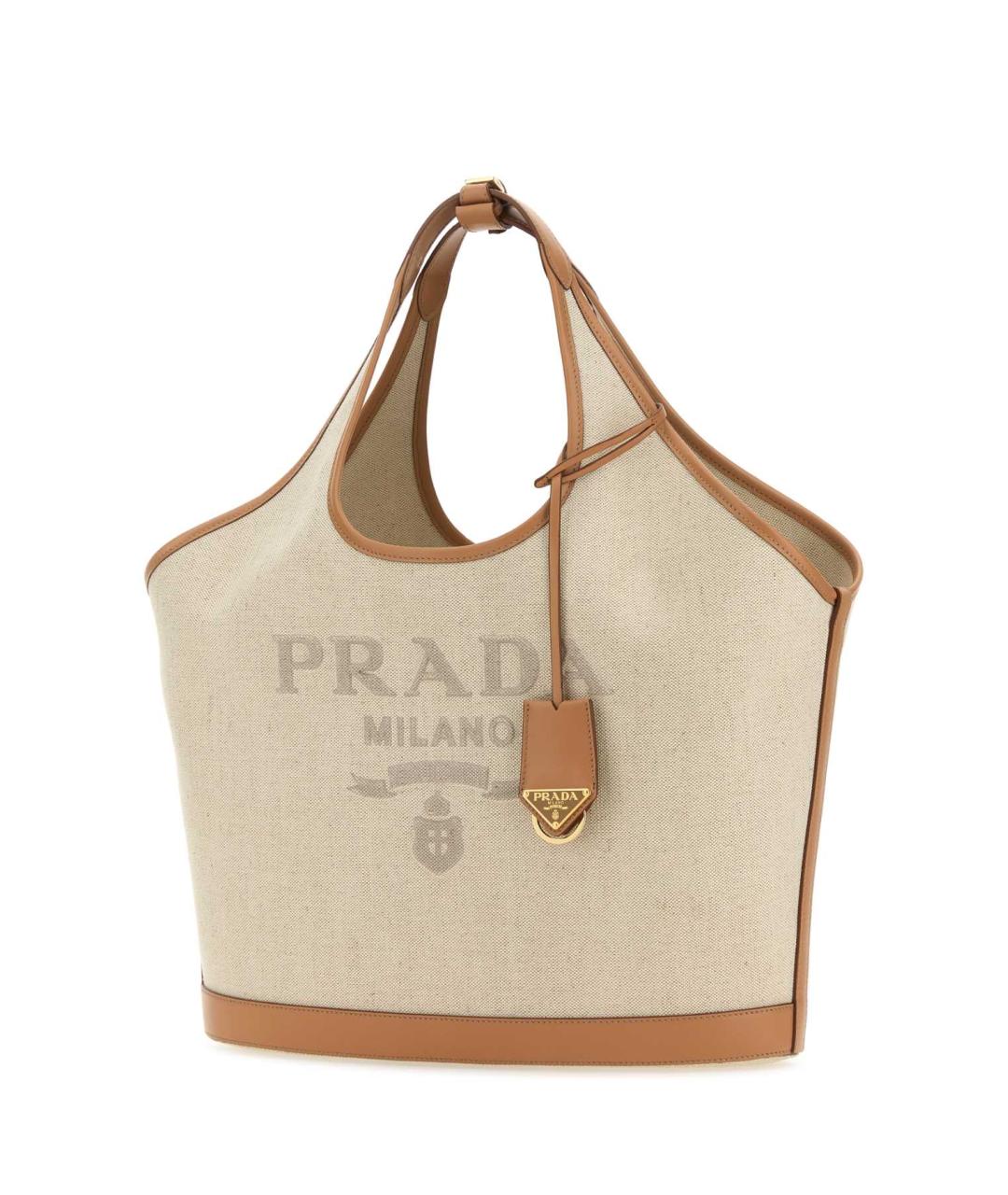 PRADA Бежевая тканевая сумка тоут, фото 2