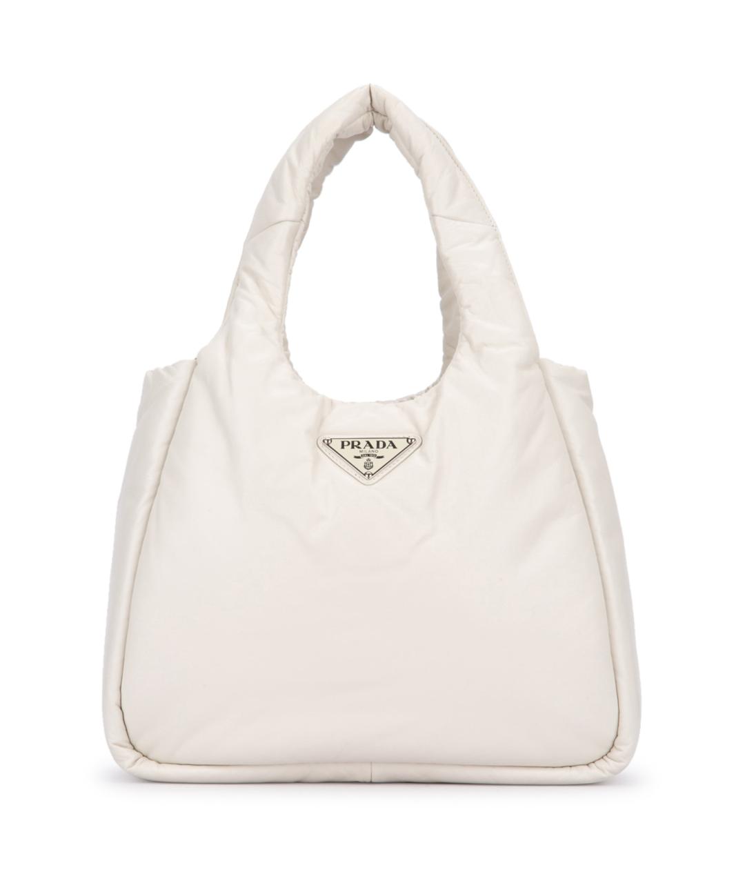 PRADA Белая кожаная сумка тоут, фото 1