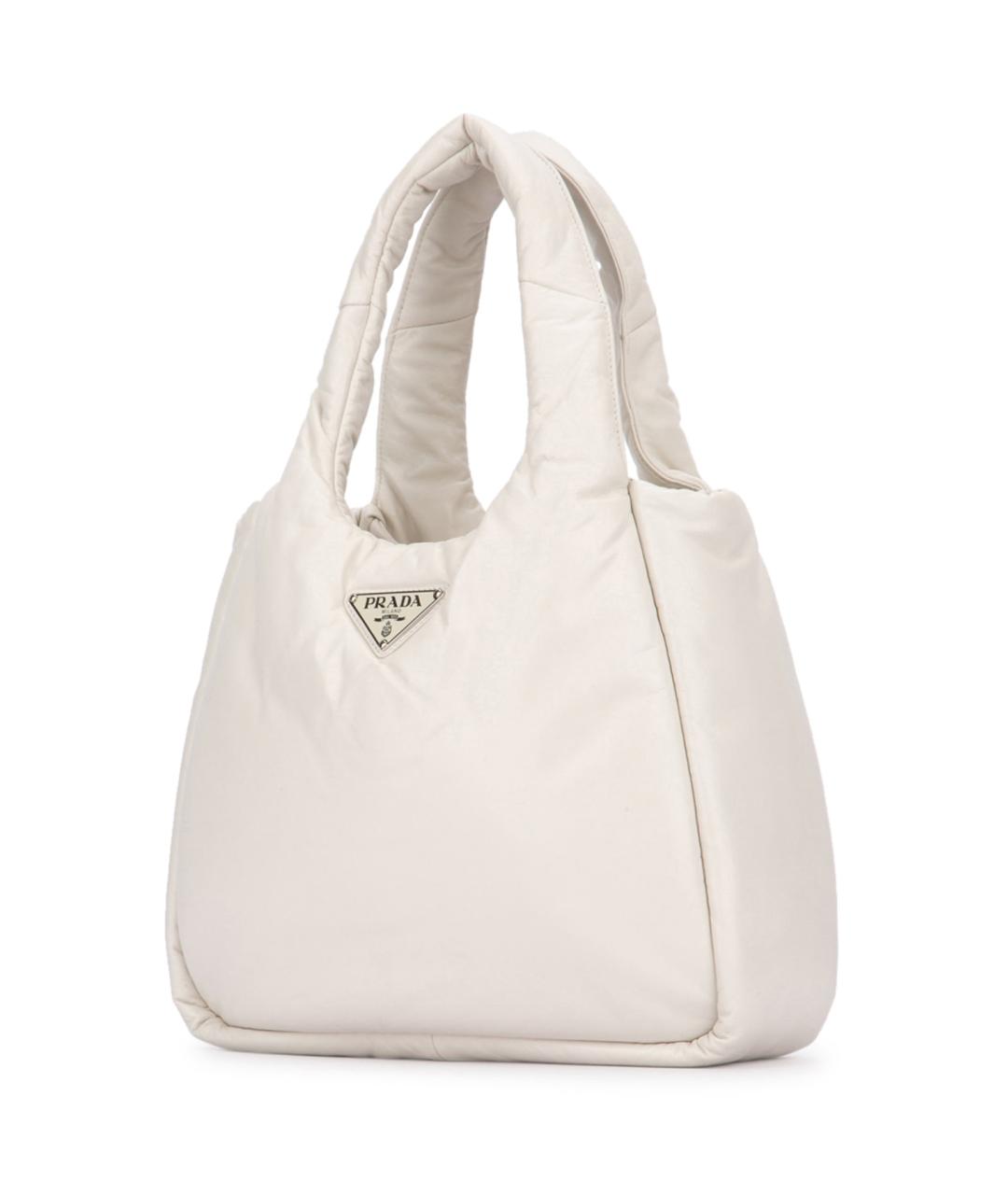 PRADA Белая кожаная сумка тоут, фото 2
