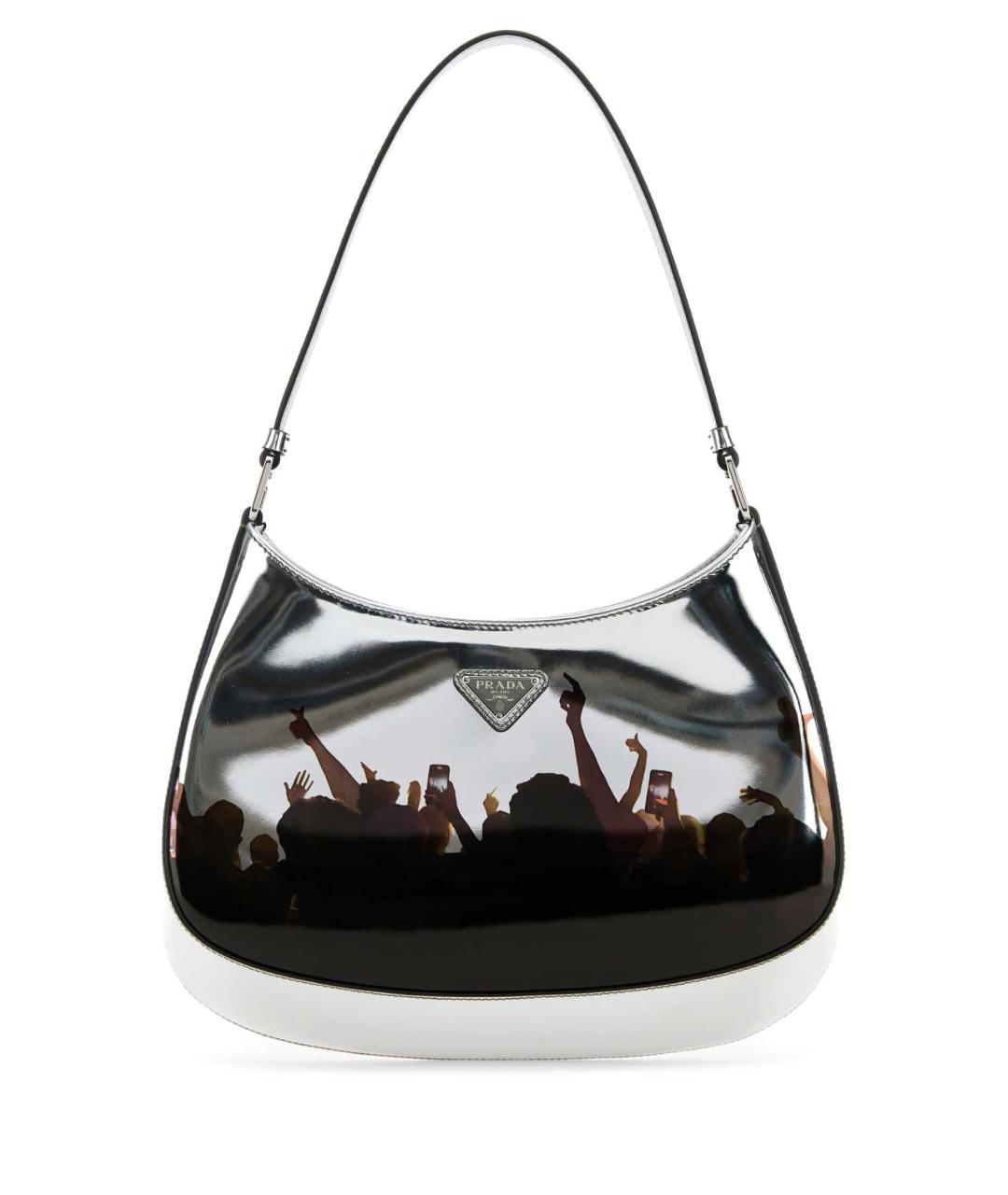 PRADA Серебряная кожаная сумка через плечо, фото 1
