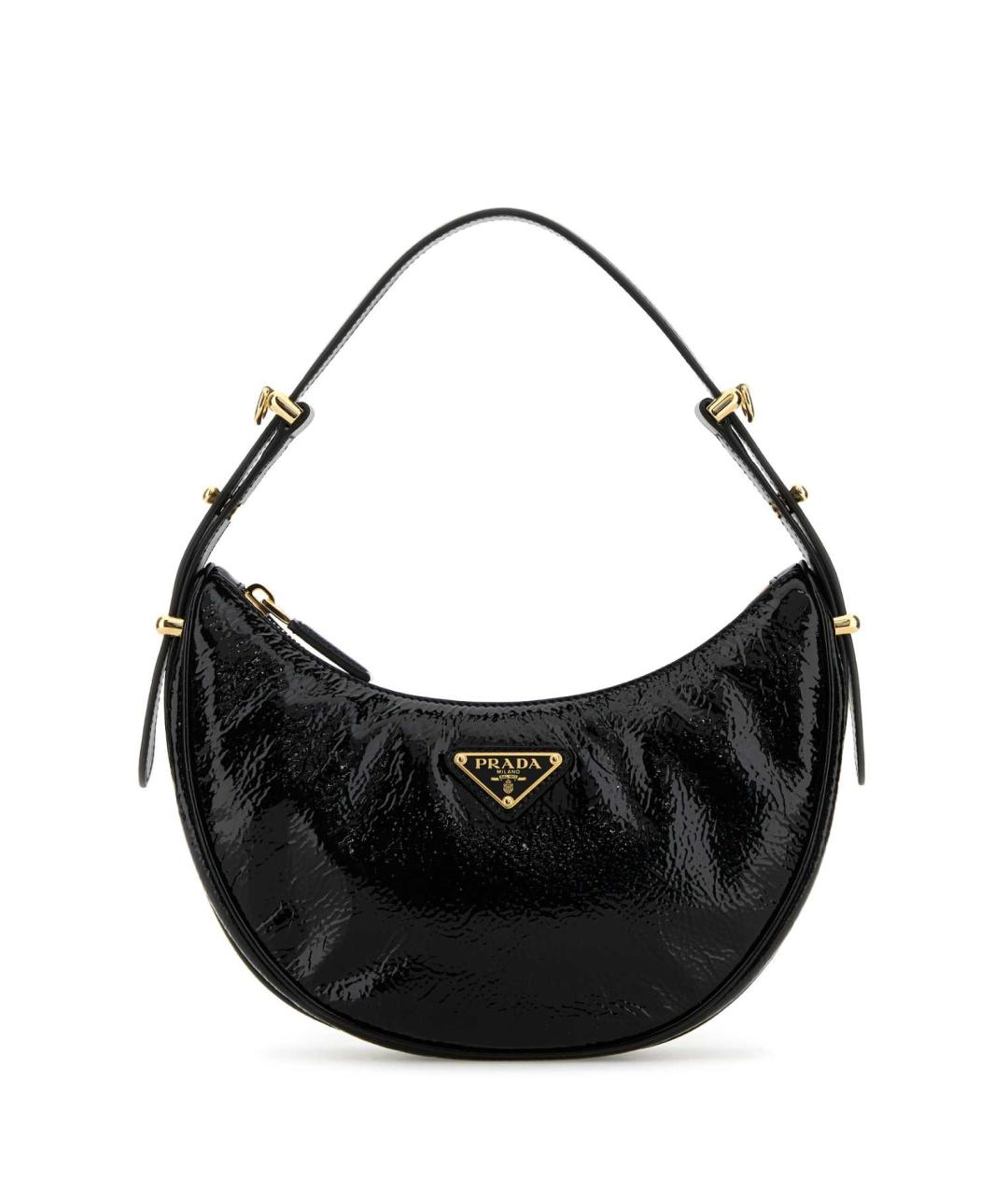 PRADA Черная сумка с короткими ручками из лакированной кожи, фото 1
