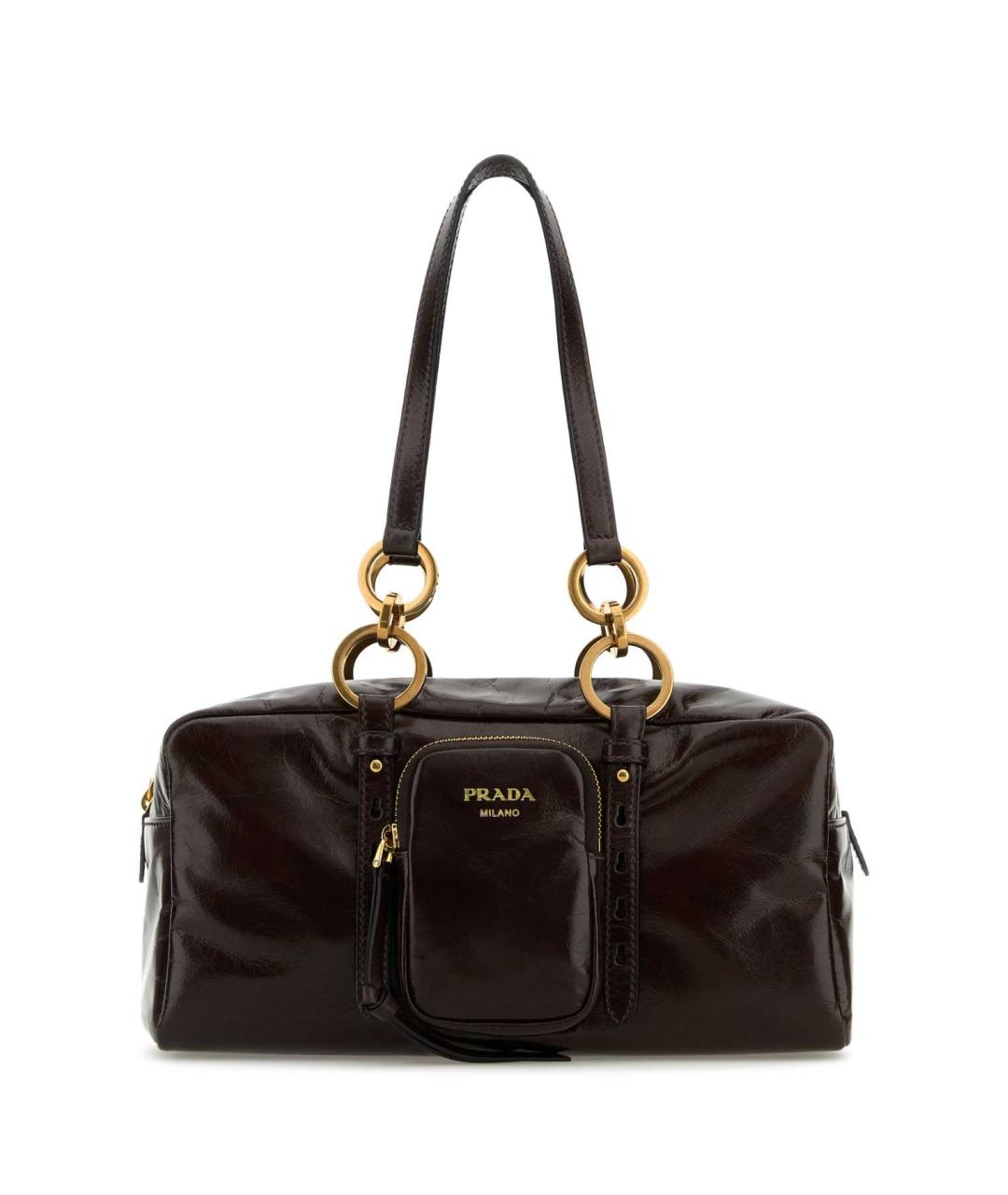 PRADA Коричневая кожаная сумка через плечо, фото 1