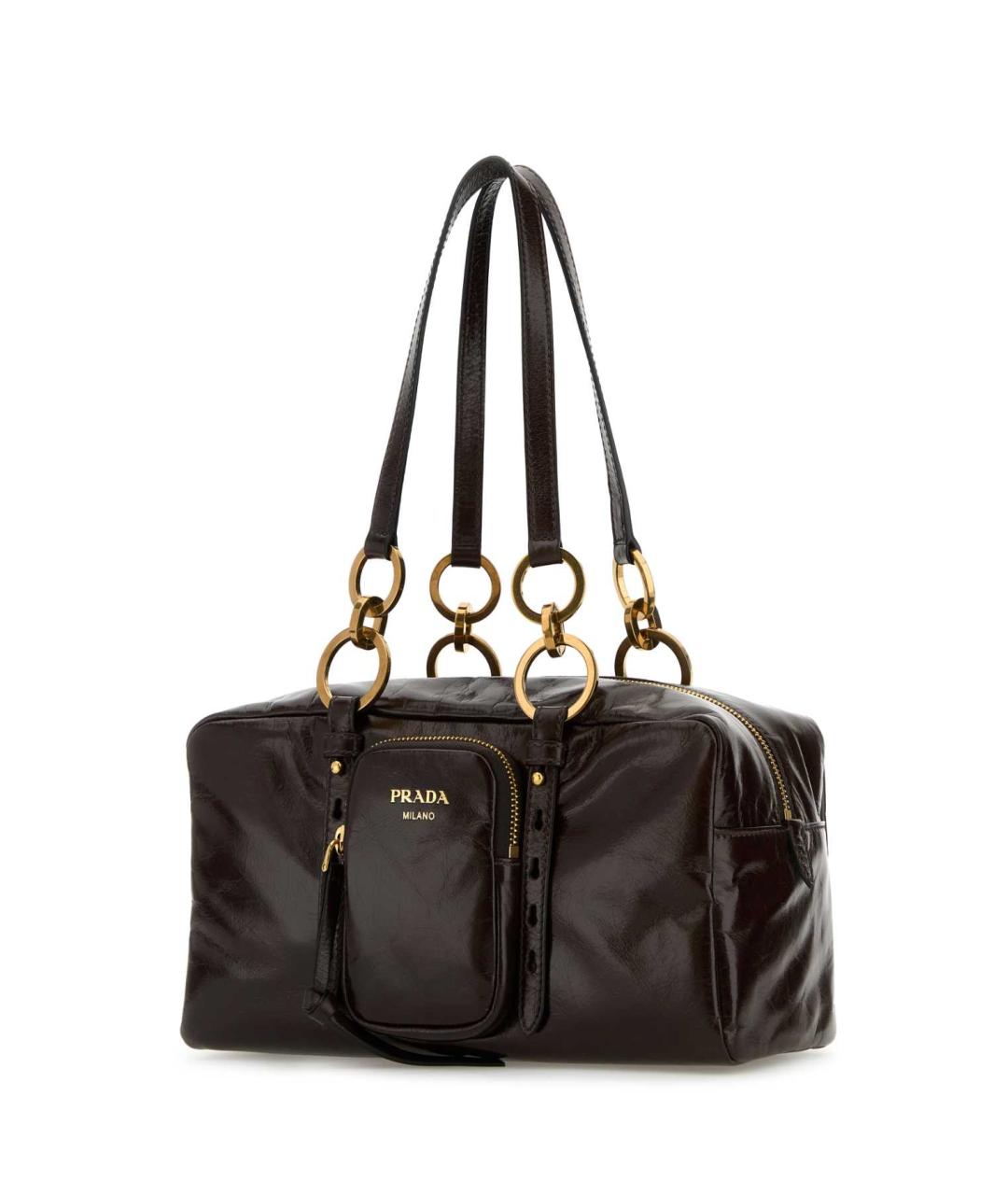 PRADA Коричневая кожаная сумка через плечо, фото 2