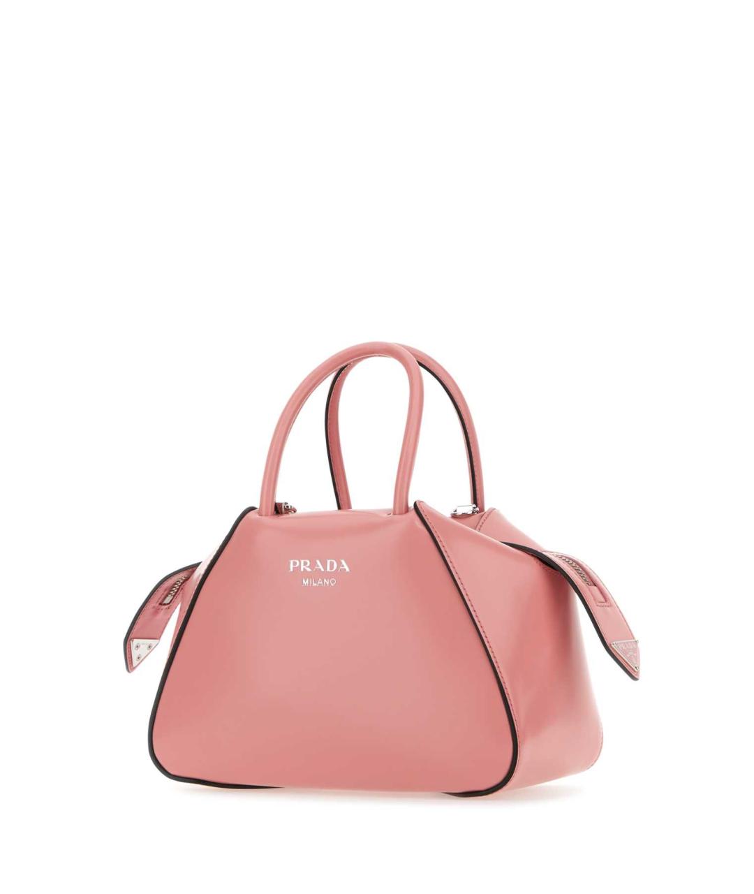 PRADA Розовая кожаная сумка с короткими ручками, фото 2