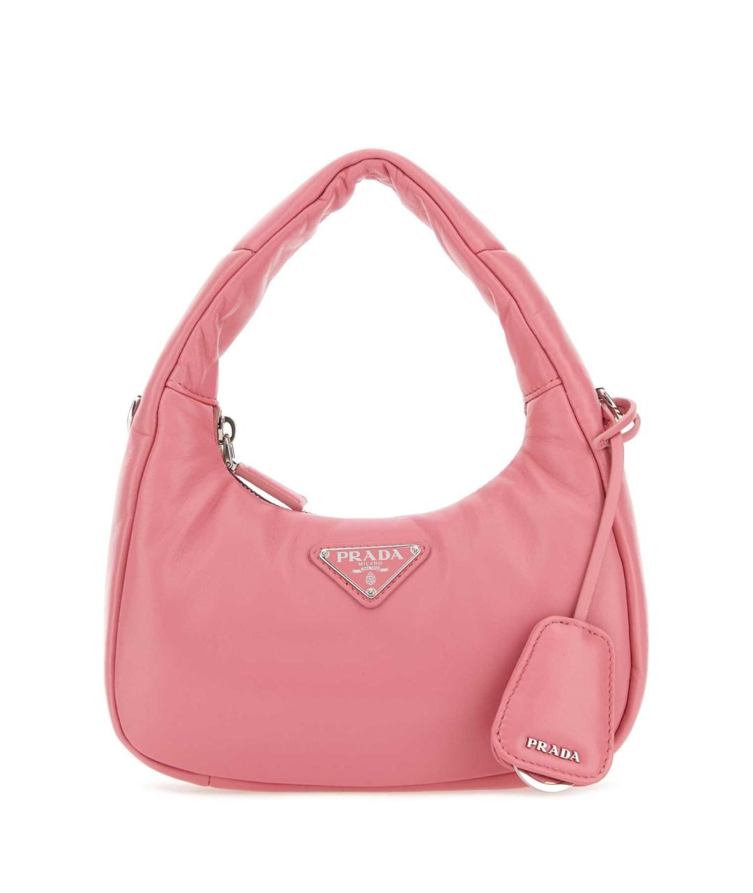 PRADA Розовая кожаная сумка с короткими ручками, фото 1