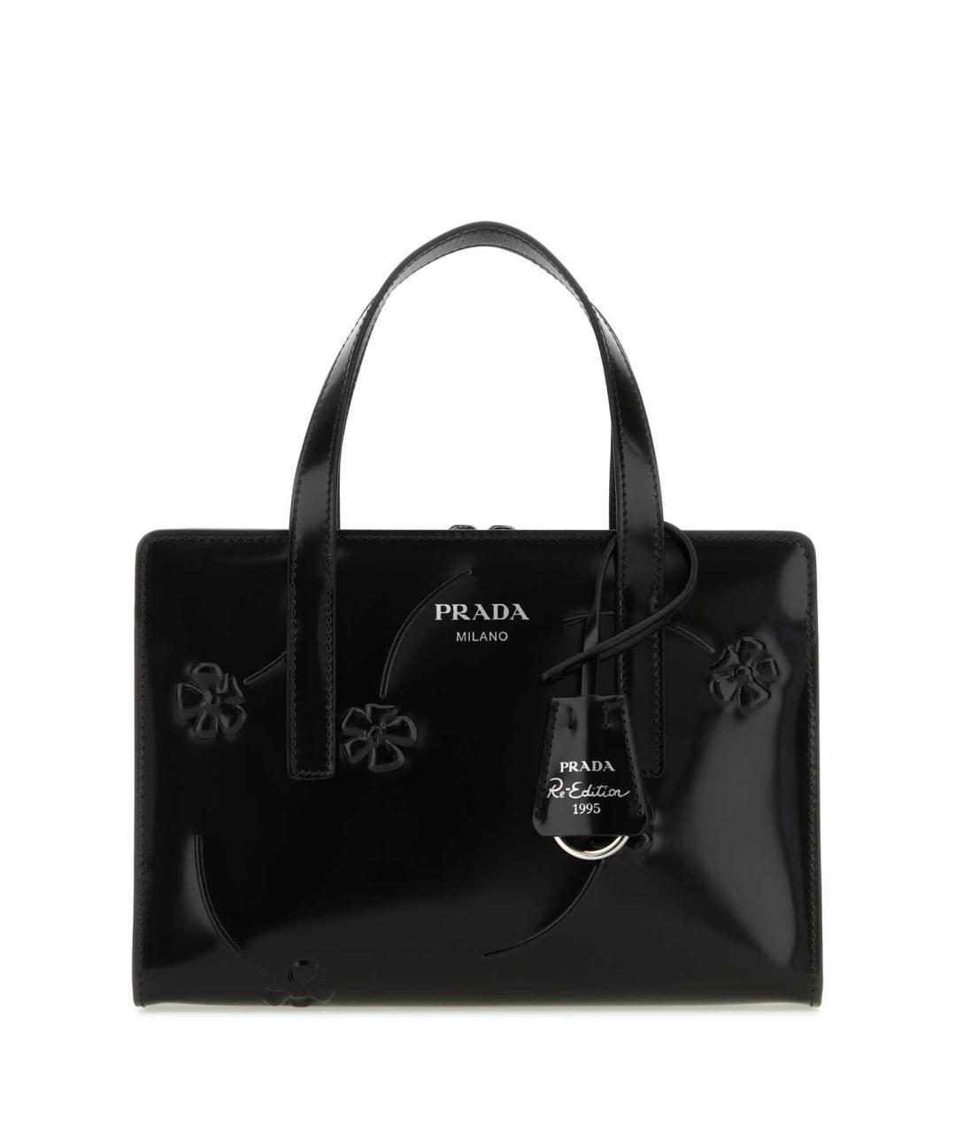 PRADA Черная сумка с короткими ручками из лакированной кожи, фото 1