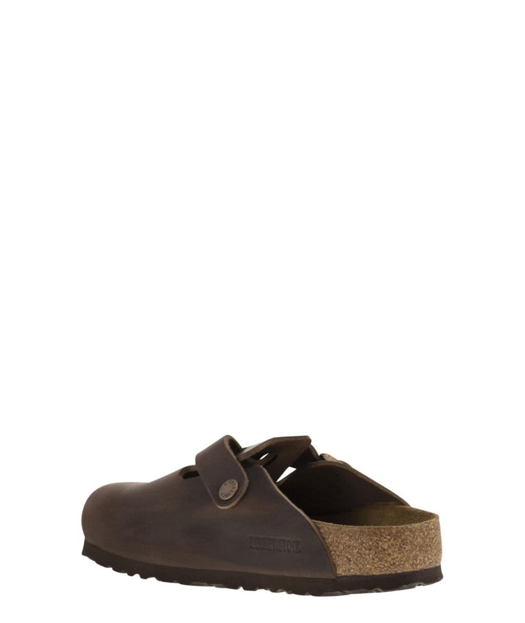 BIRKENSTOCK Коричневые кожаные шлепанцы, фото 3