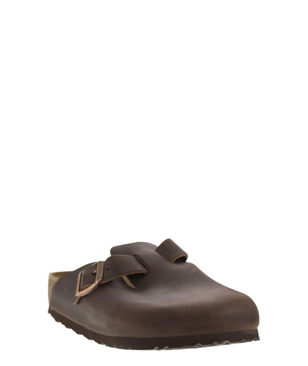 BIRKENSTOCK Коричневые кожаные шлепанцы, фото 2