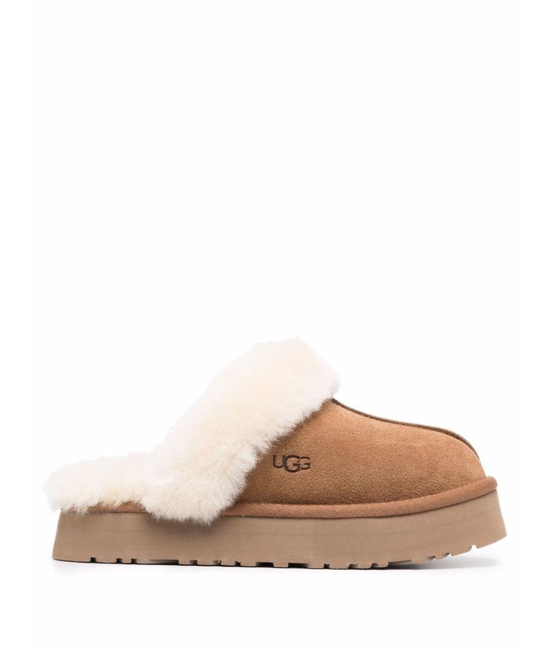 UGG AUSTRALIA Бежевые кожаные сабо, фото 1